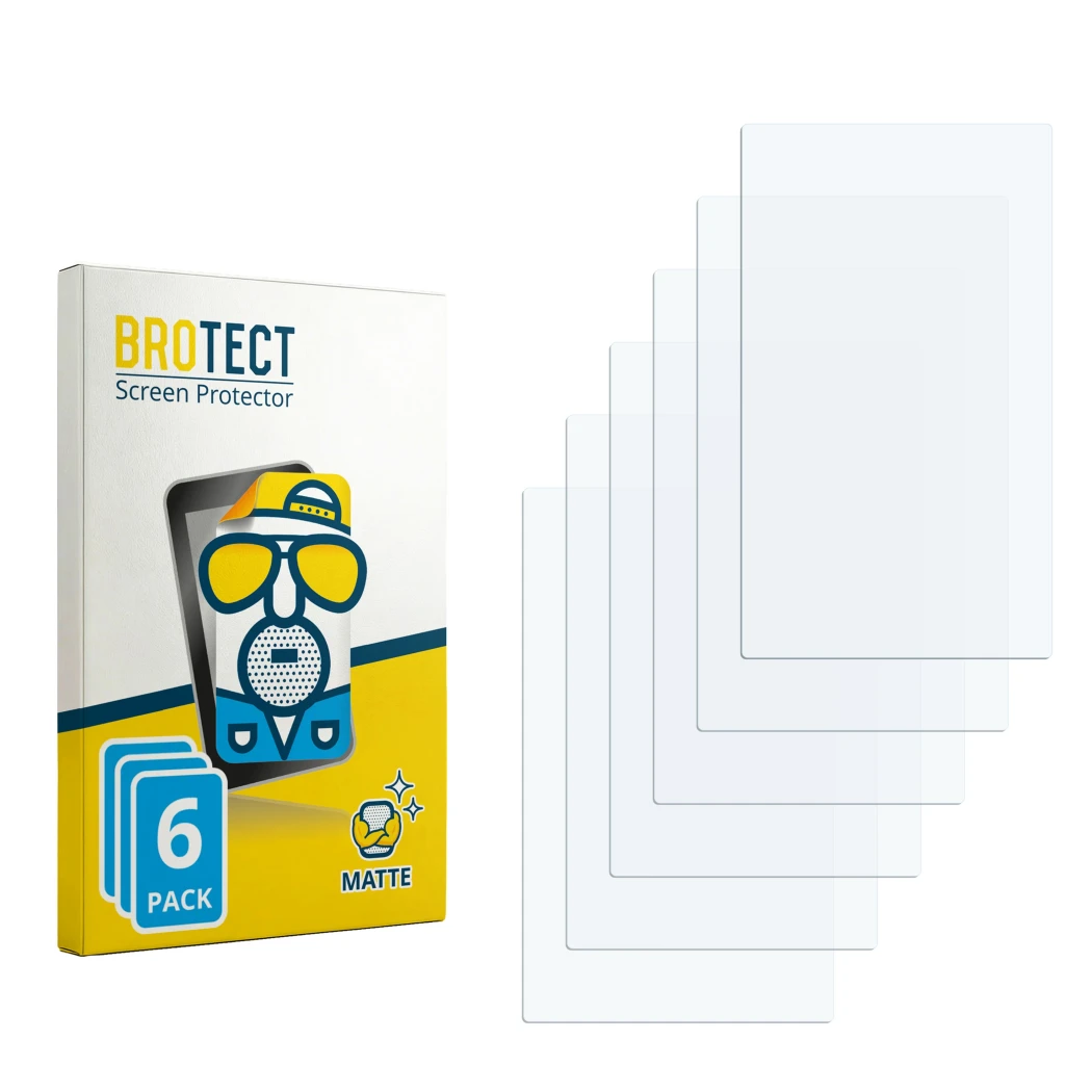 Front side of a product packaging with the brand logo BROTECT. Next to it is the corresponding screen protector.