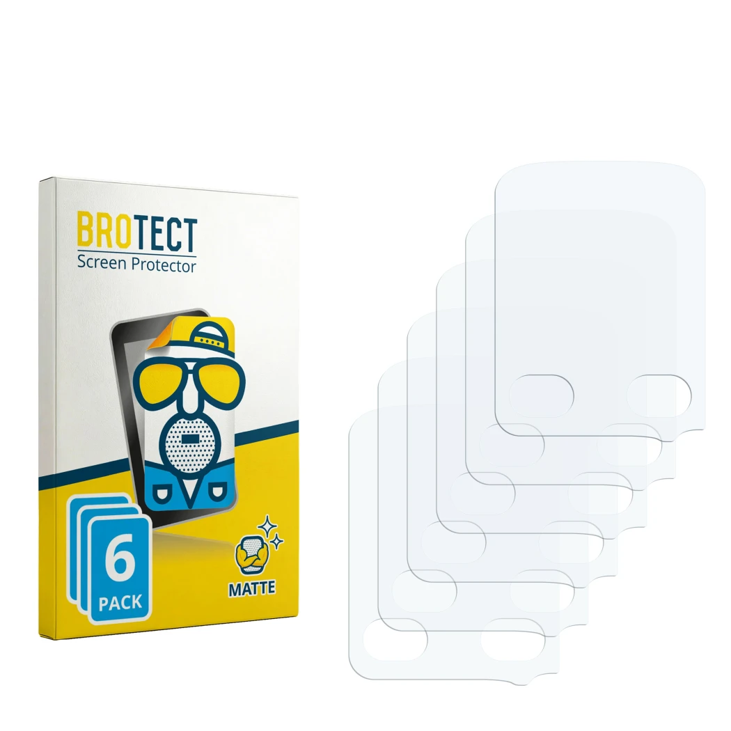 Front side of a product packaging with the brand logo BROTECT. Next to it is the corresponding screen protector.
