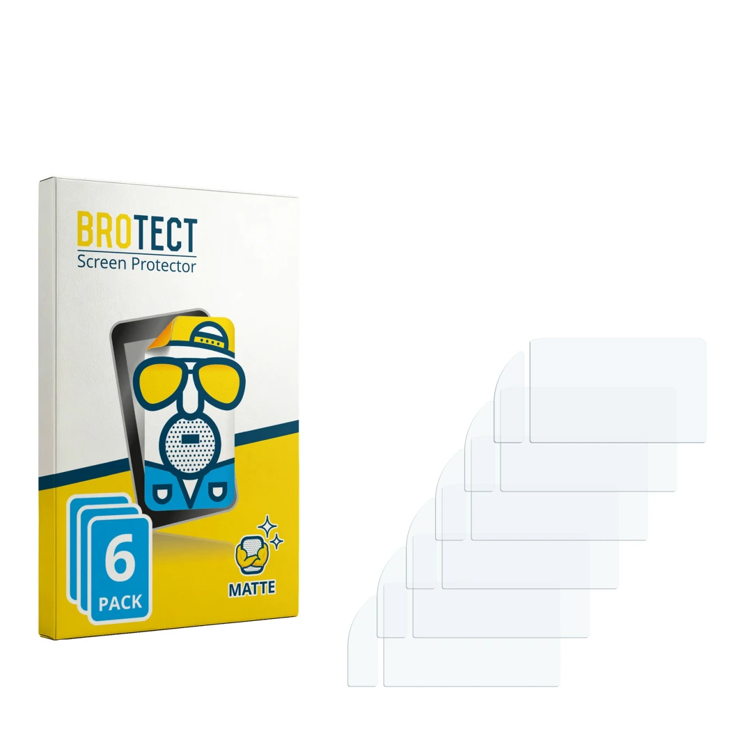 Front side of a product packaging with the brand logo BROTECT. Next to it is the corresponding screen protector.