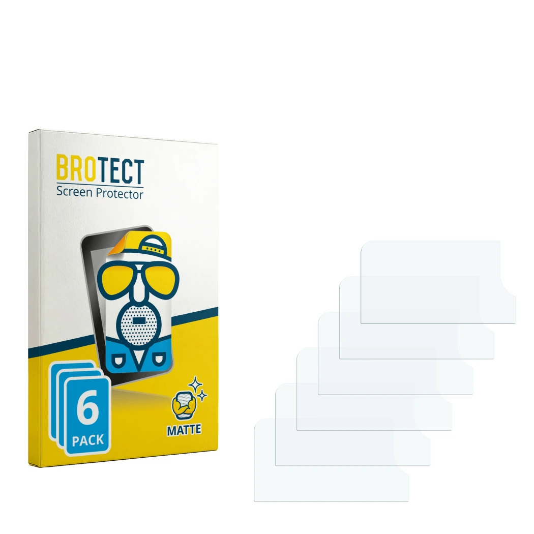 Front side of a product packaging with the brand logo BROTECT. Next to it is the corresponding screen protector.