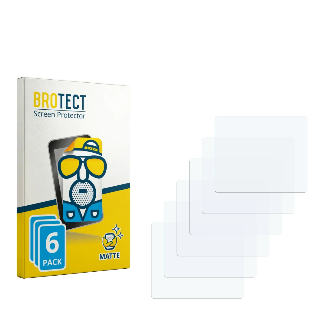 Front side of a product packaging with the brand logo BROTECT. Next to it is the corresponding screen protector.