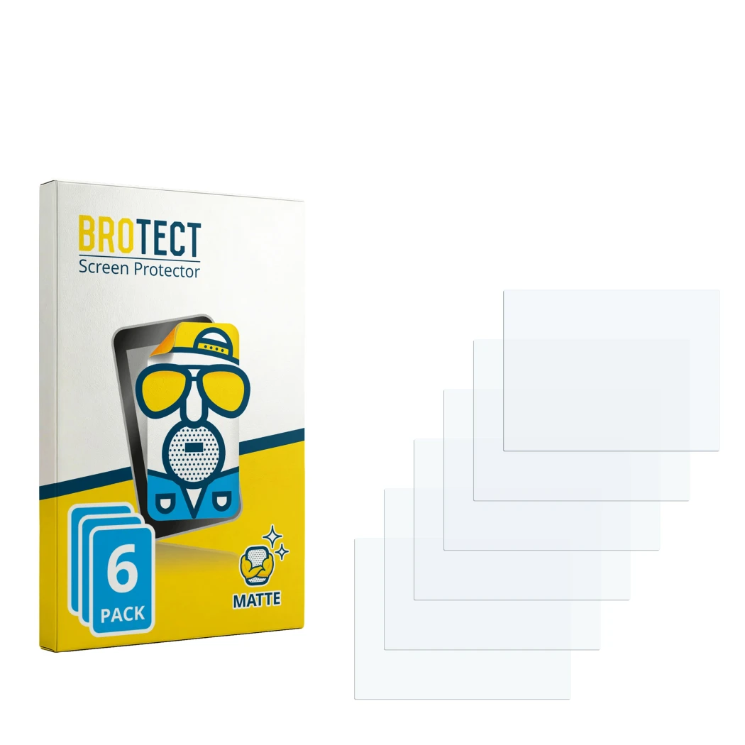 Front side of a product packaging with the brand logo BROTECT. Next to it is the corresponding screen protector.
