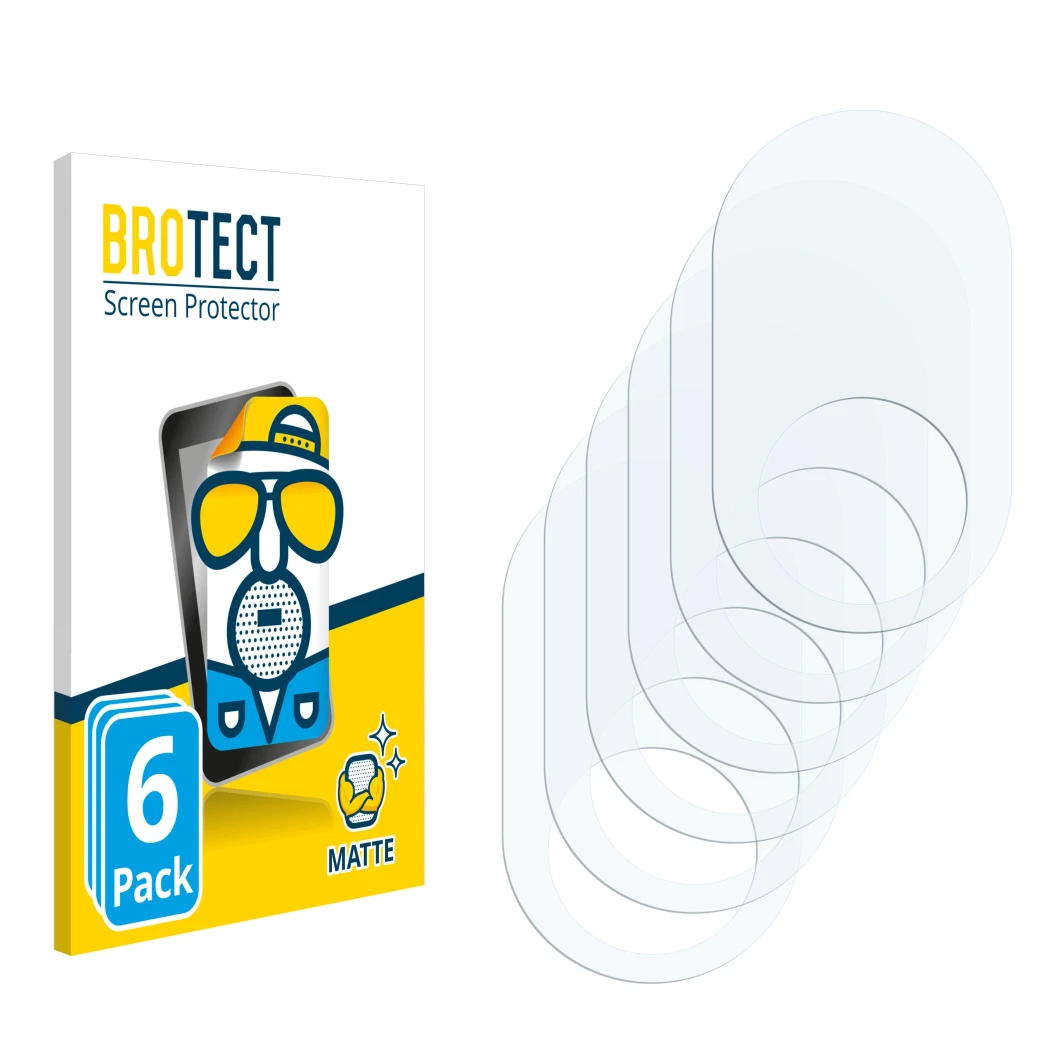 Front side of a product packaging with the brand logo BROTECT. Next to it is the corresponding screen protector.