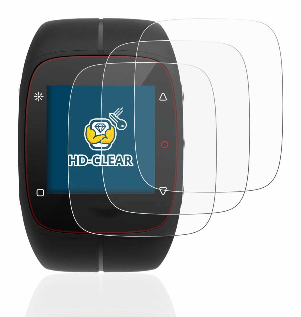 Image of the device Polar M400 with a wide variety of screen protectors.