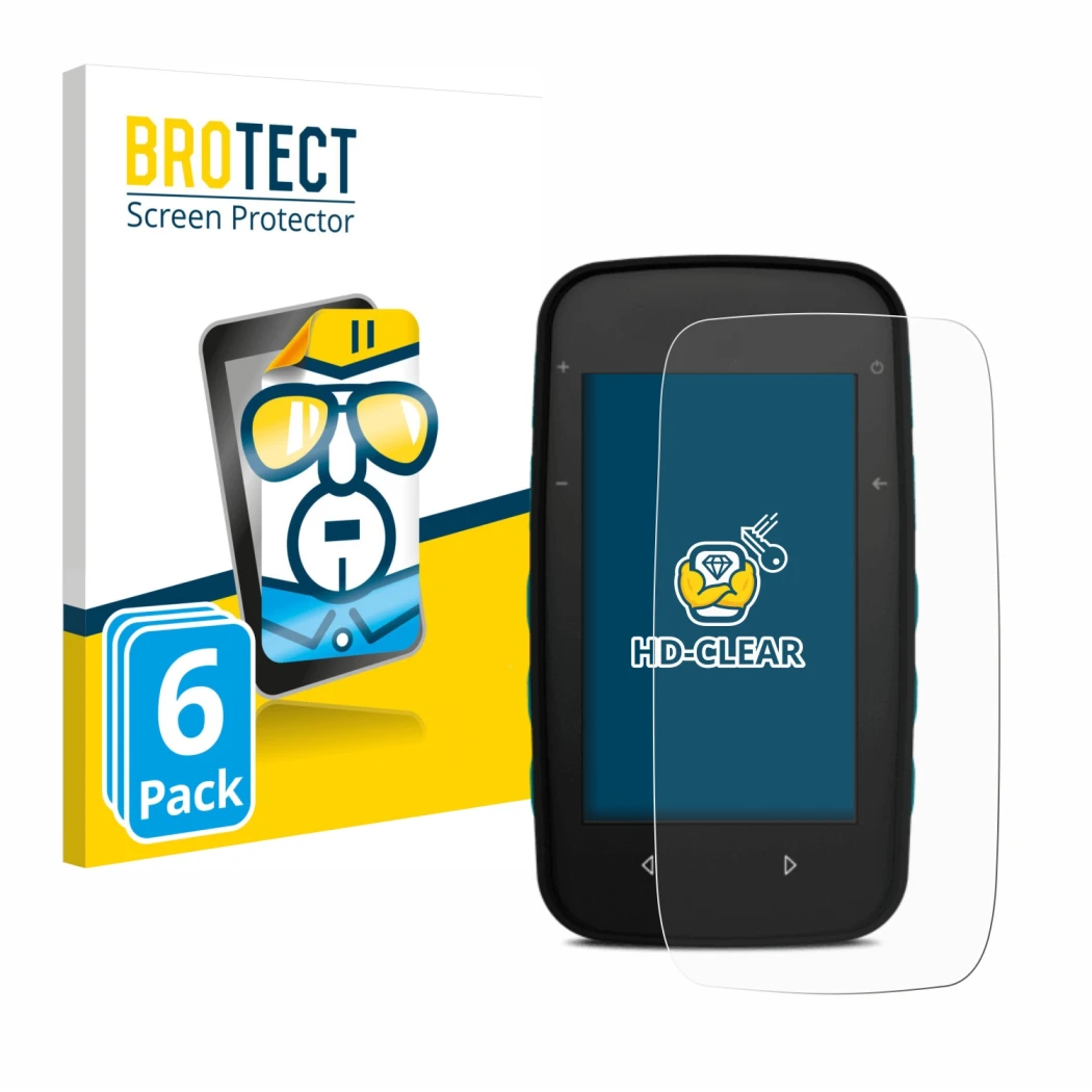 Front side of a product packaging with the brand logo BROTECT. Next to it is the device CompeGPS TwoNav Cross shown with the c