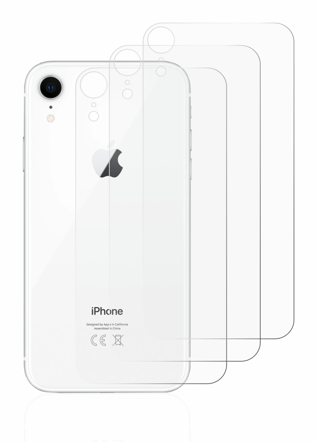 Image of the device Apple iPhone XR (Back) with a wide variety of screen protectors.