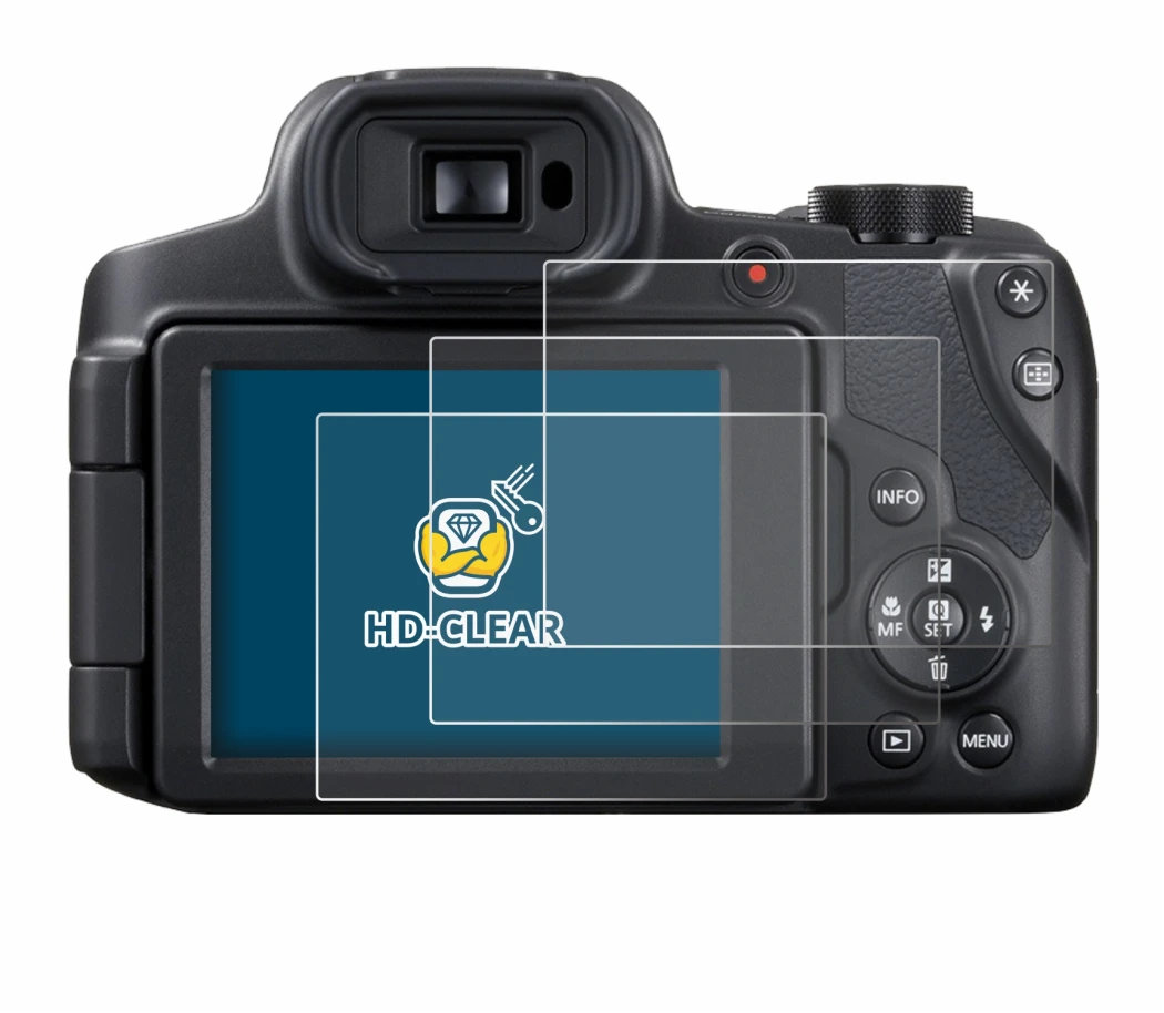Image of the device Canon PowerShot SX70 HS with a wide variety of screen protectors.