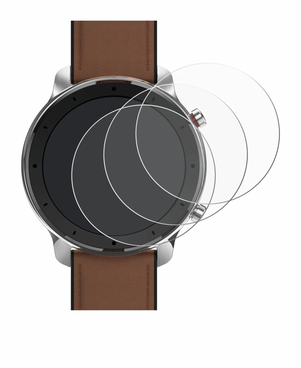 Image of the device Huami Amazfit GTR (47 mm) with a wide variety of screen protectors.