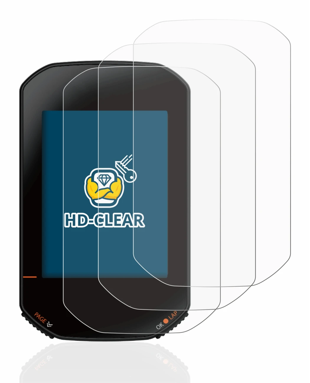 Image of the device Bryton Rider 420 with a wide variety of screen protectors.