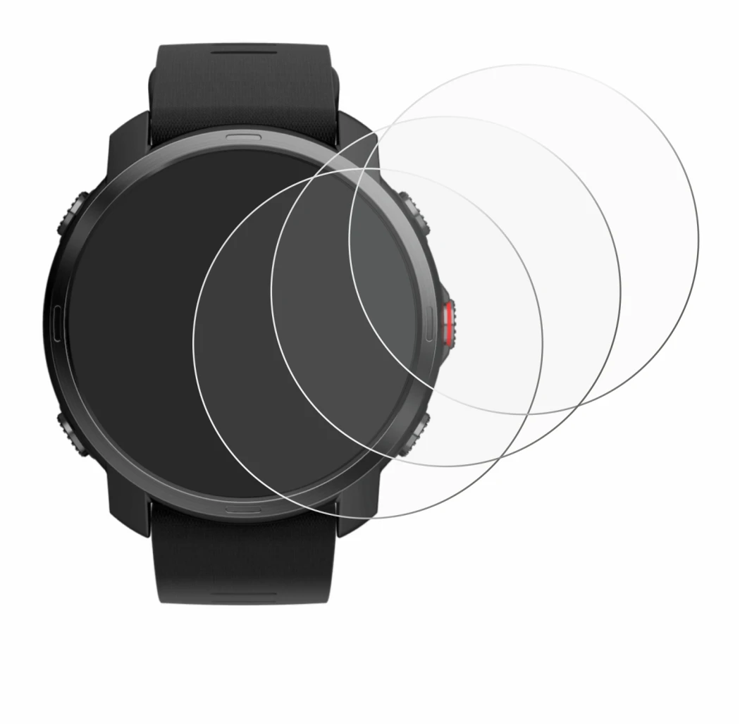 Image of the device Polar Grit X with a wide variety of screen protectors.