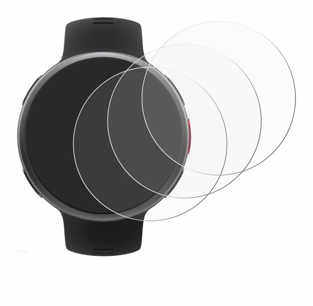 Image of the device Polar Vantage V2 with a wide variety of screen protectors.