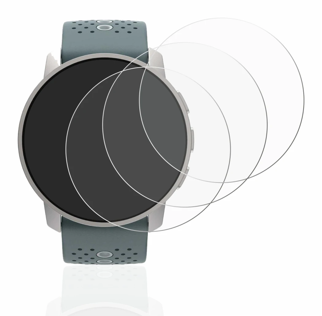 Image of the device Suunto 9 Peak with a wide variety of screen protectors.