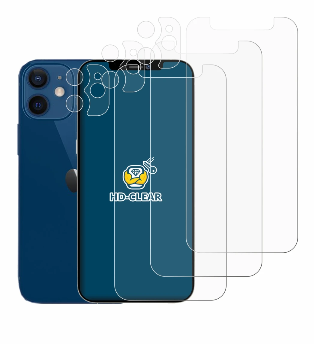 Image of the device Apple iPhone 12 mini (Front+Camera) with a wide variety of screen protectors.