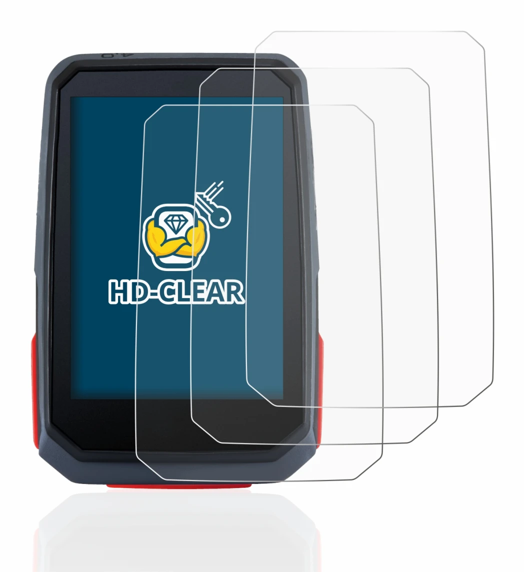 Image of the device Sigma ROX 4.0 with a wide variety of screen protectors.