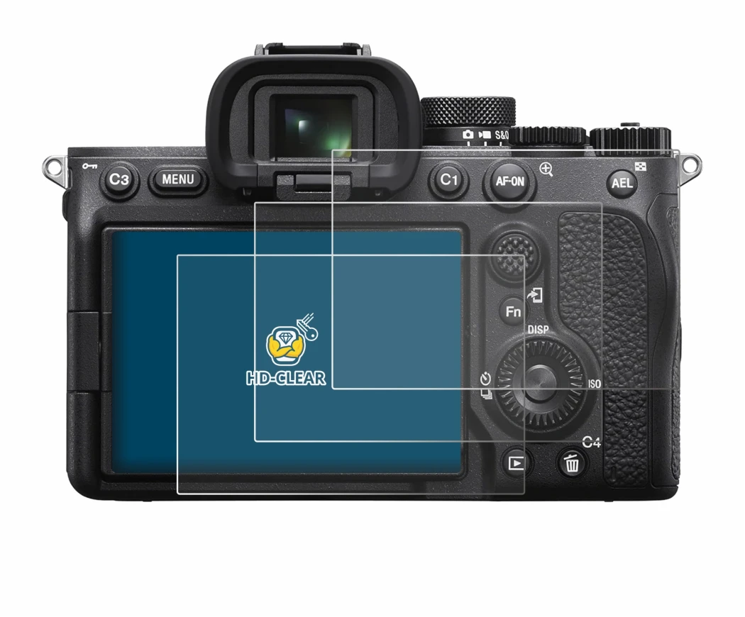 Image of the device Sony Alpha 7 IV with a wide variety of screen protectors.