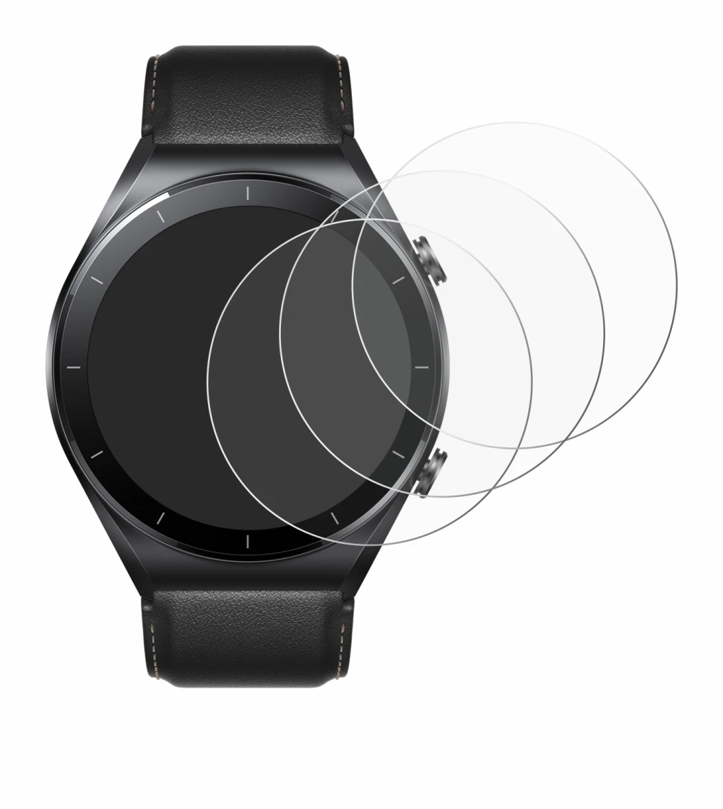 Image of the device Xiaomi Watch S1 with a wide variety of screen protectors.