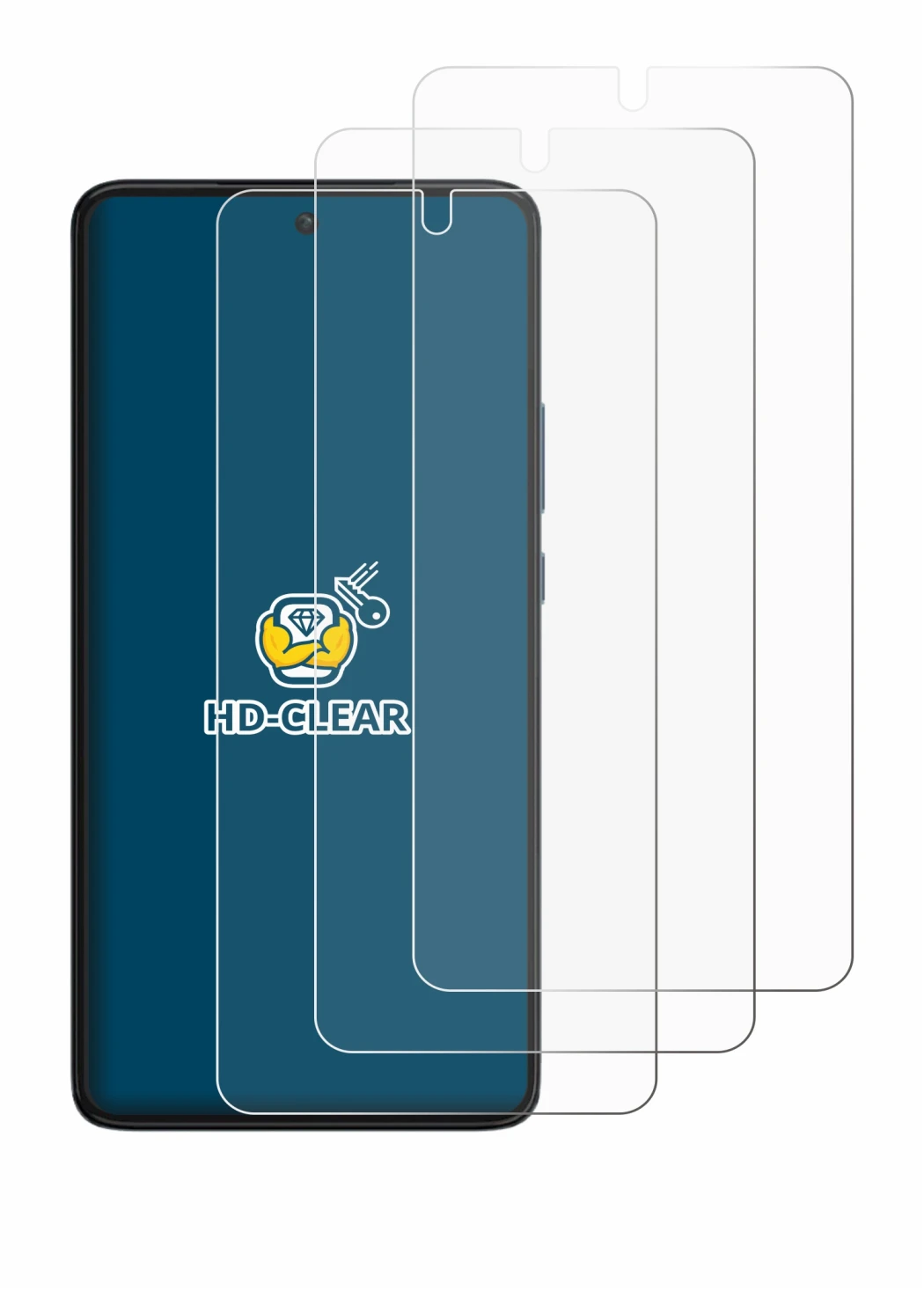 Image of the device Motorola Edge 30 with a wide variety of screen protectors.