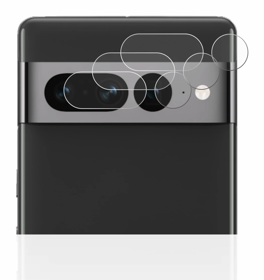 Image of the device Google Pixel 7 Pro (ONLY Camera Lens) with a wide variety of screen protectors.