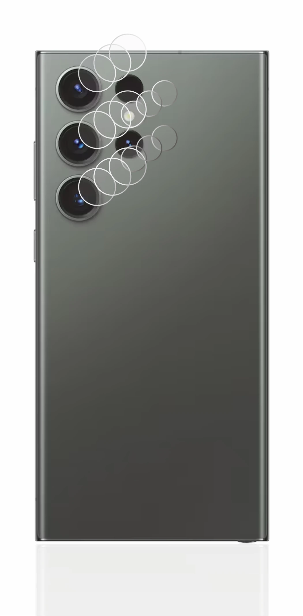 Image of the device Samsung Galaxy S23 Ultra (ONLY Camera Lens) with a wide variety of screen protectors.