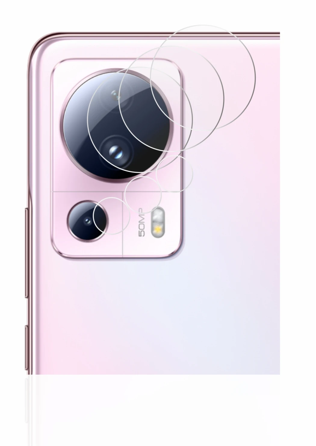 Image of the device Xiaomi 13 Lite (ONLY Camera Lens) with a wide variety of screen protectors.