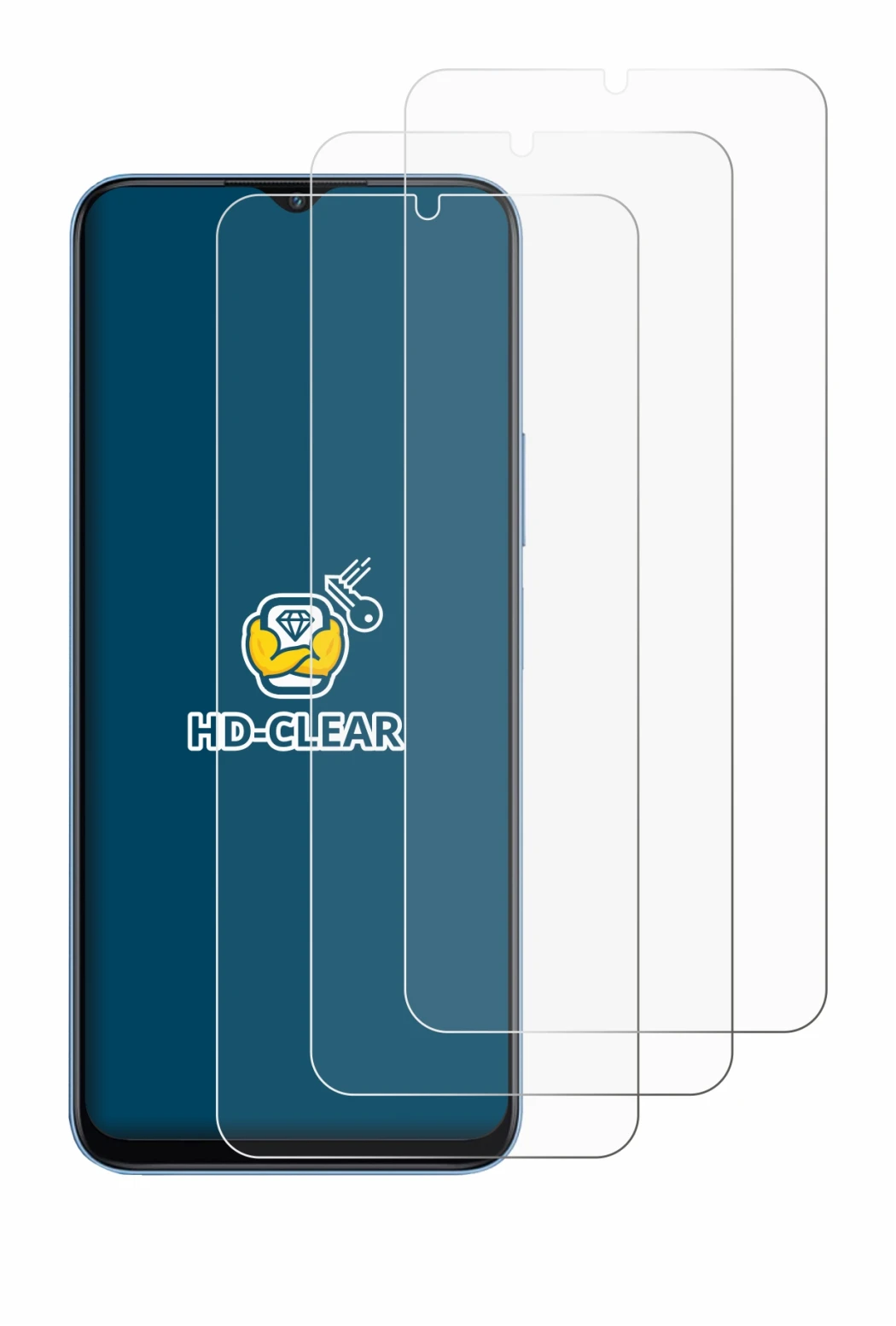Image of the device Honor 70 Lite with a wide variety of screen protectors.