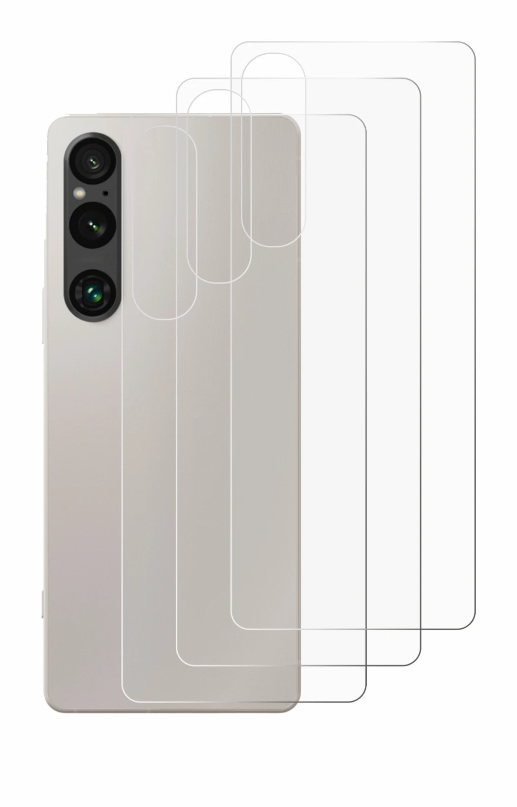 Image of the device Sony Xperia 1 V (Back) with a wide variety of screen protectors.