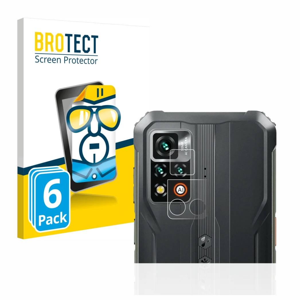 Front side of a product packaging with the brand logo BROTECT. Next to it is the device Blackview BV9200 (ONLY Camera Lens) sh