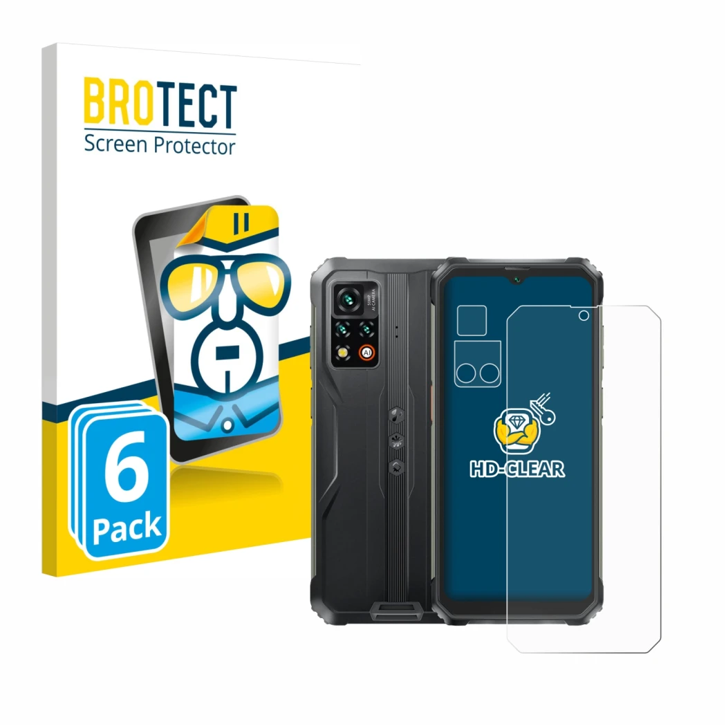 Front side of a product packaging with the brand logo BROTECT. Next to it is the device Blackview BV9200 (Front+Camera) shown