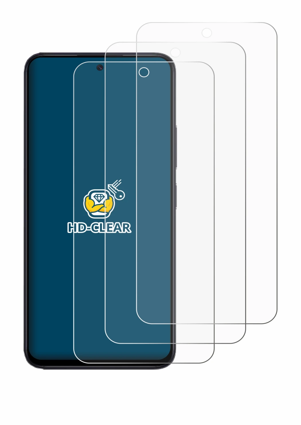 Image of the device Xiaomi Redmi 12 with a wide variety of screen protectors.