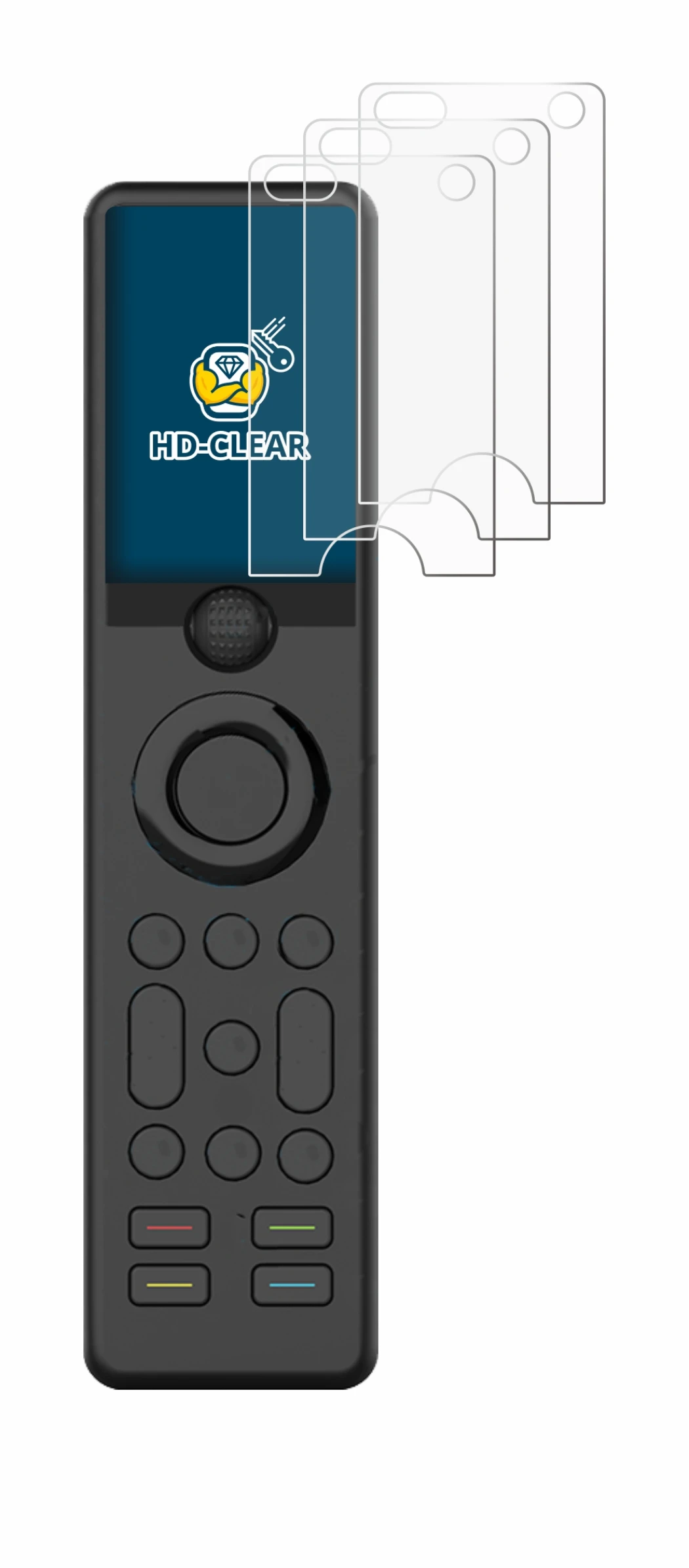 Image of the device Sofabaton X1 with a wide variety of screen protectors.