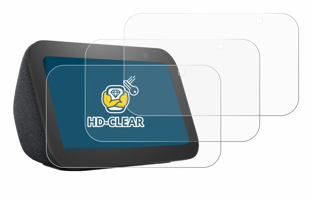 Image of the device Amazon Echo Show 5 (3th Gen.) with a wide variety of screen protectors.