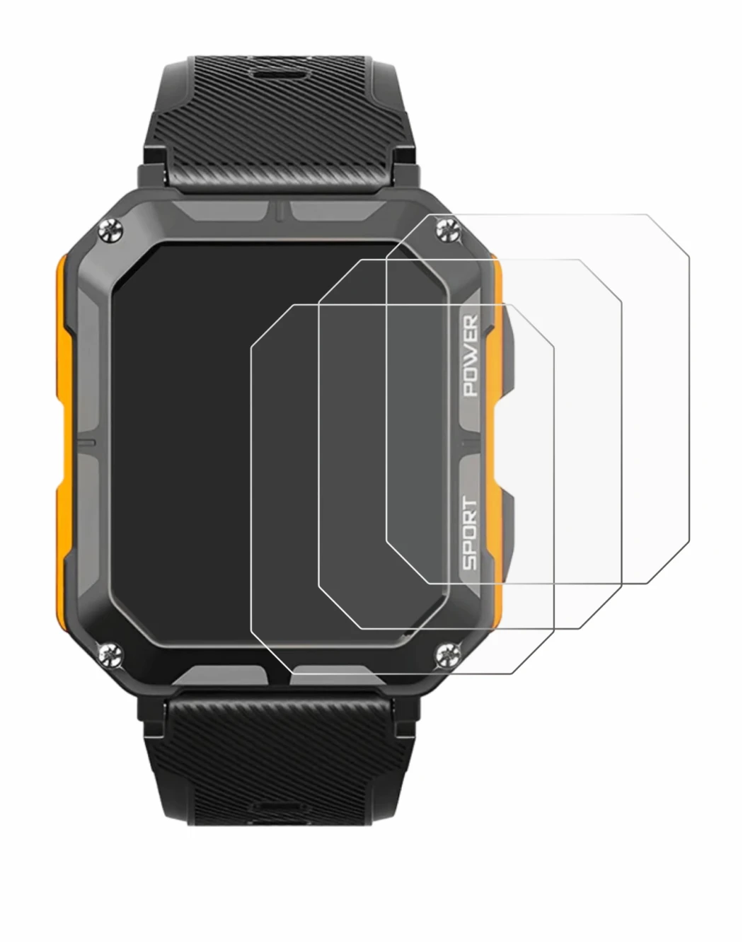 Image of the device Njord Gear The Indestructible Smartwatch with a wide variety of screen protectors.