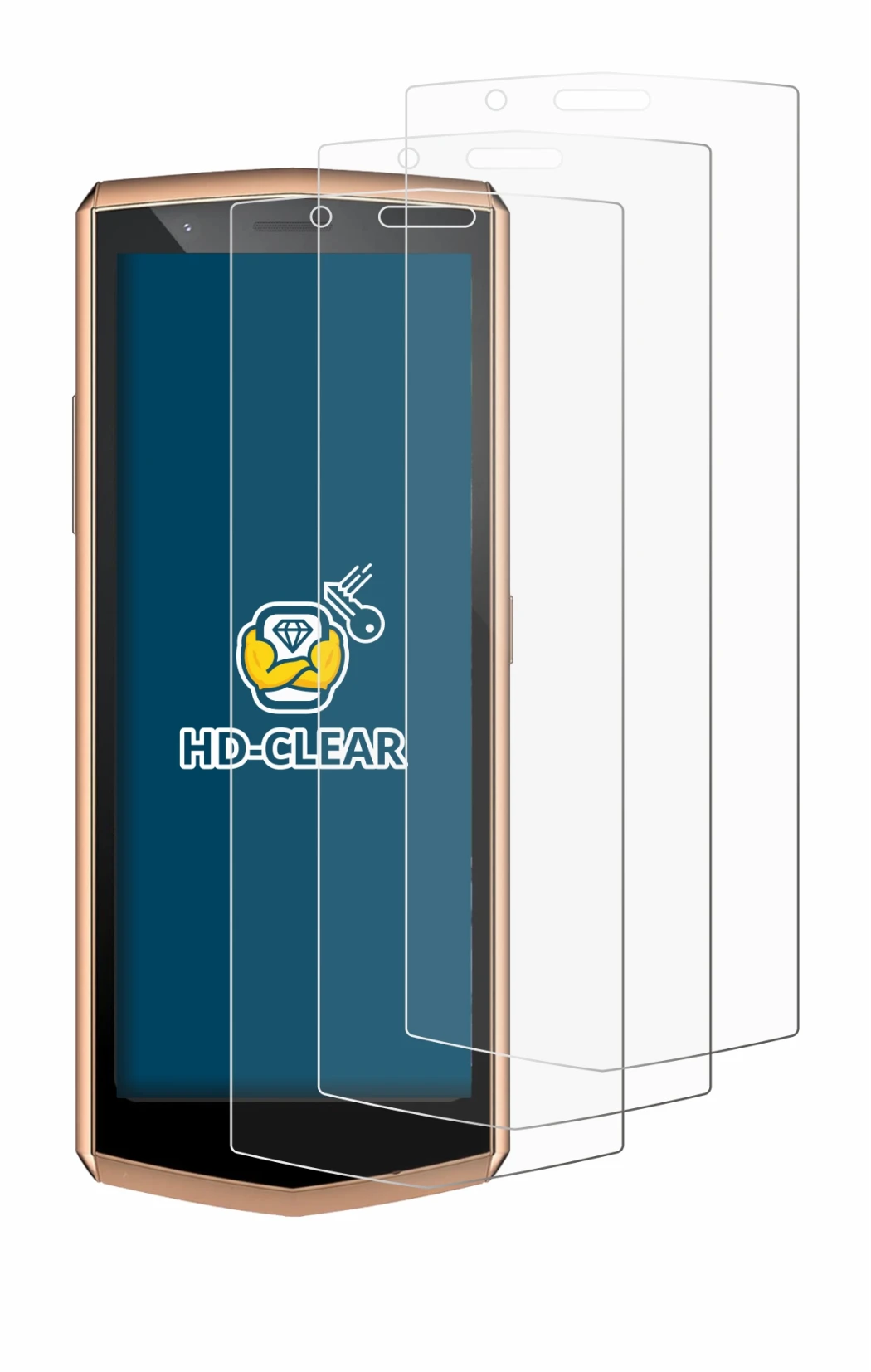 Image of the device Cubot Pocket 3 with a wide variety of screen protectors.