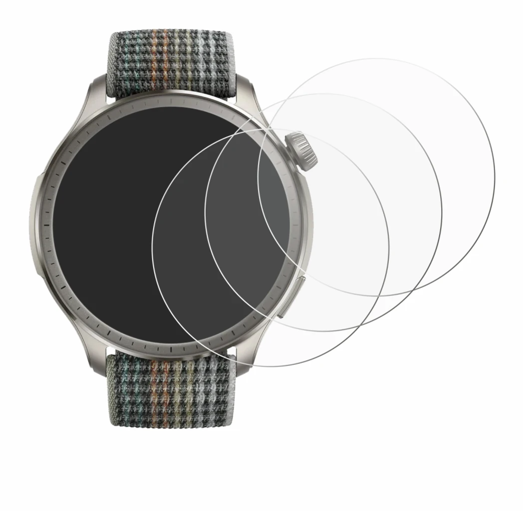 Image of the device Huami Amazfit Balance with a wide variety of screen protectors.