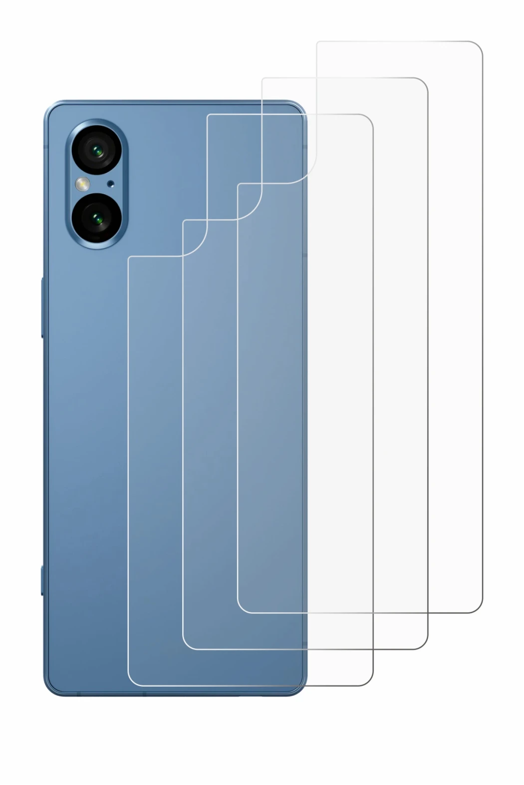 Image of the device Sony Xperia 5 V (Back) with a wide variety of screen protectors.