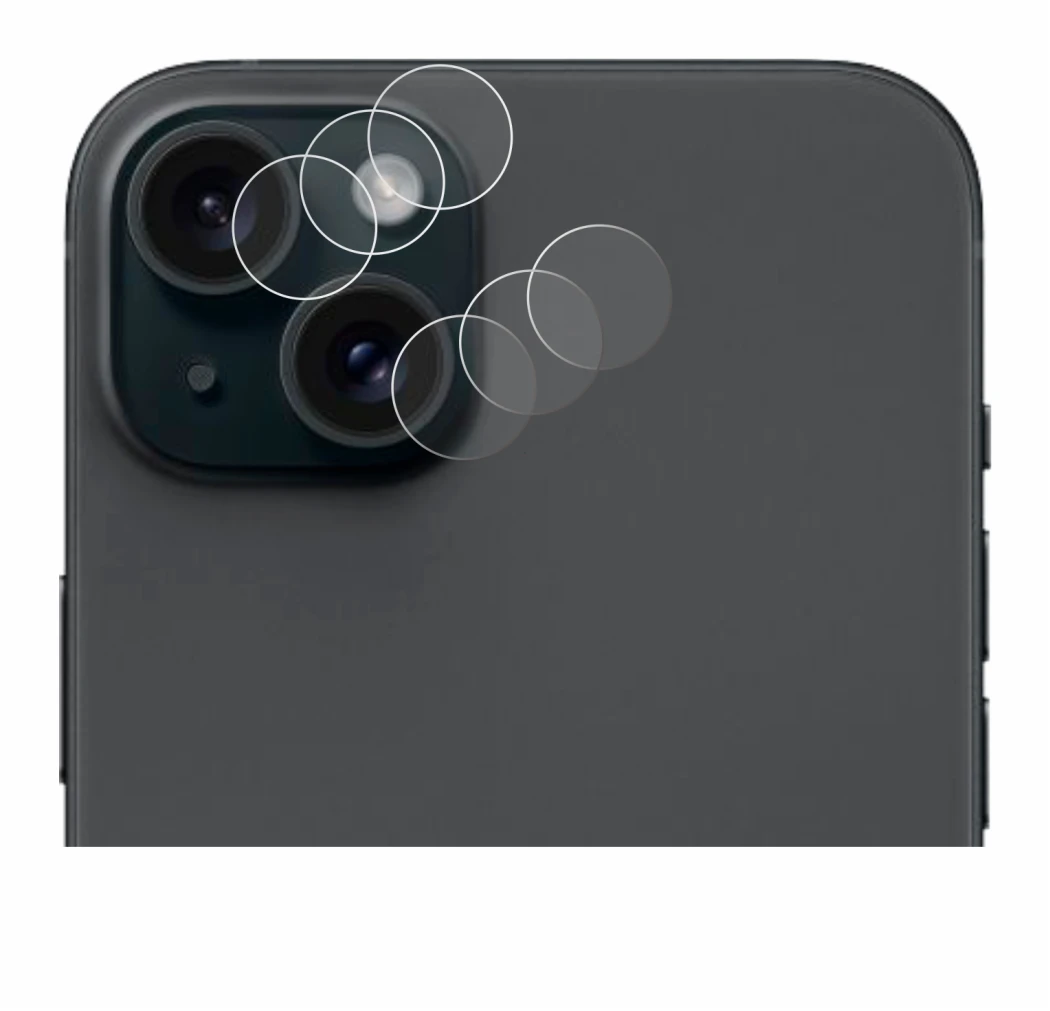 Image of the device Apple iPhone 15 Plus (ONLY Camera Lens) with a wide variety of screen protectors.