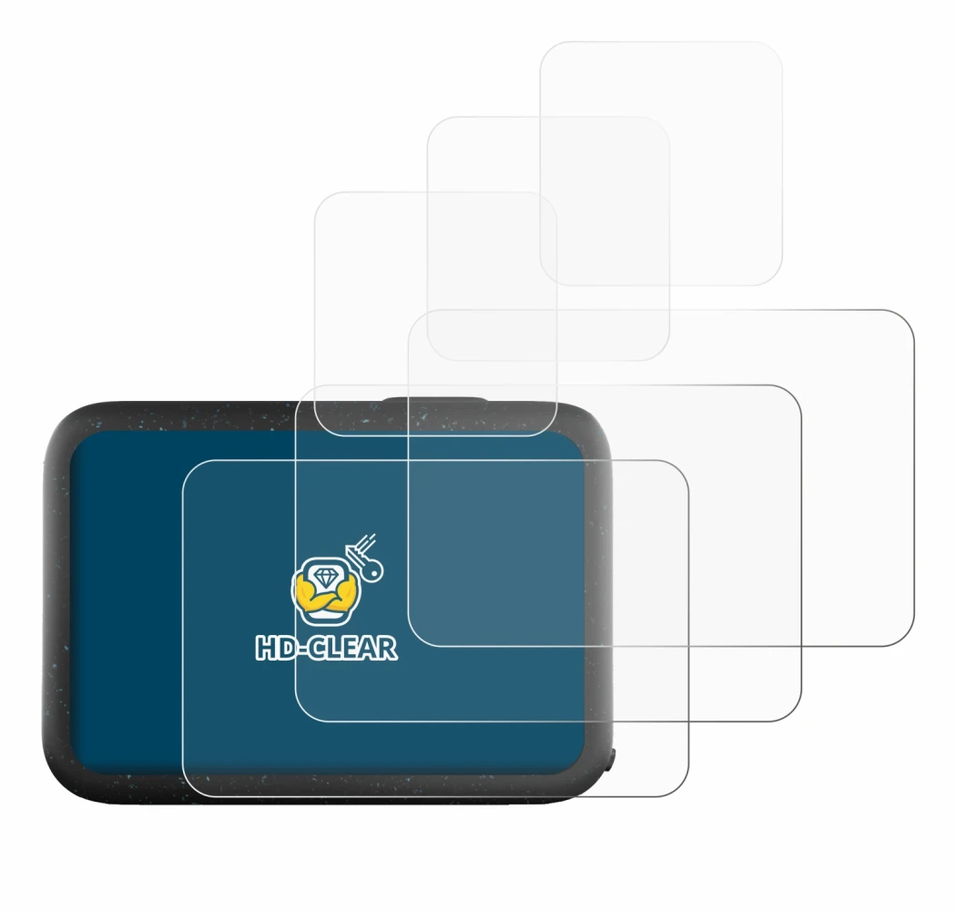 Image of the device GoPro Hero 12 Black with a wide variety of screen protectors.