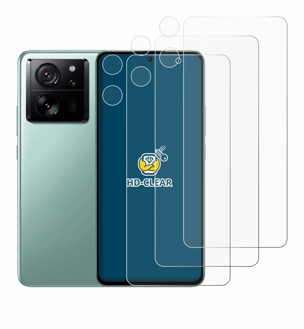 Image of the device Xiaomi 13T Pro (Front+Camera) with a wide variety of screen protectors.