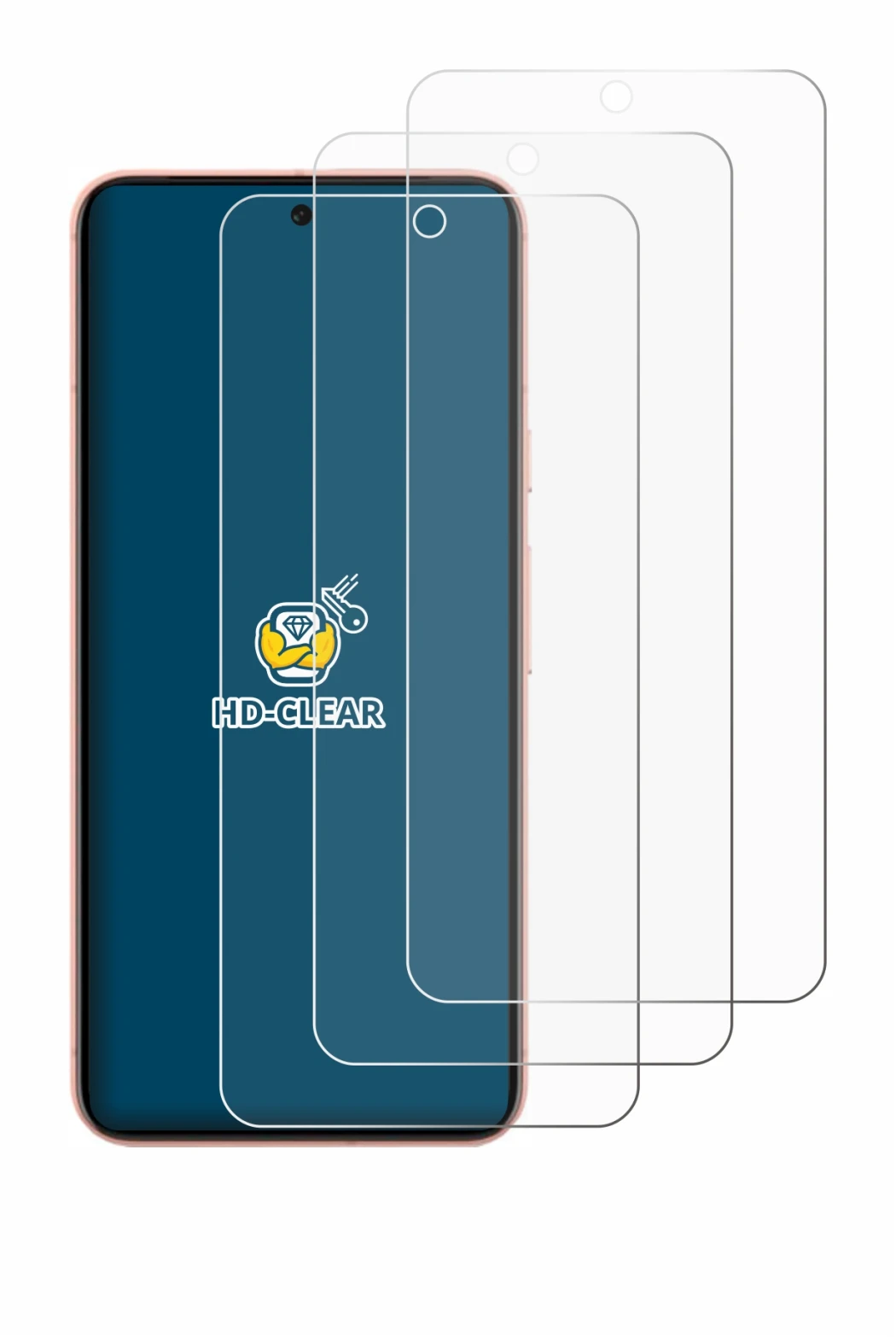 Image of the device Google Pixel 8 (case-friendly) with a wide variety of screen protectors.