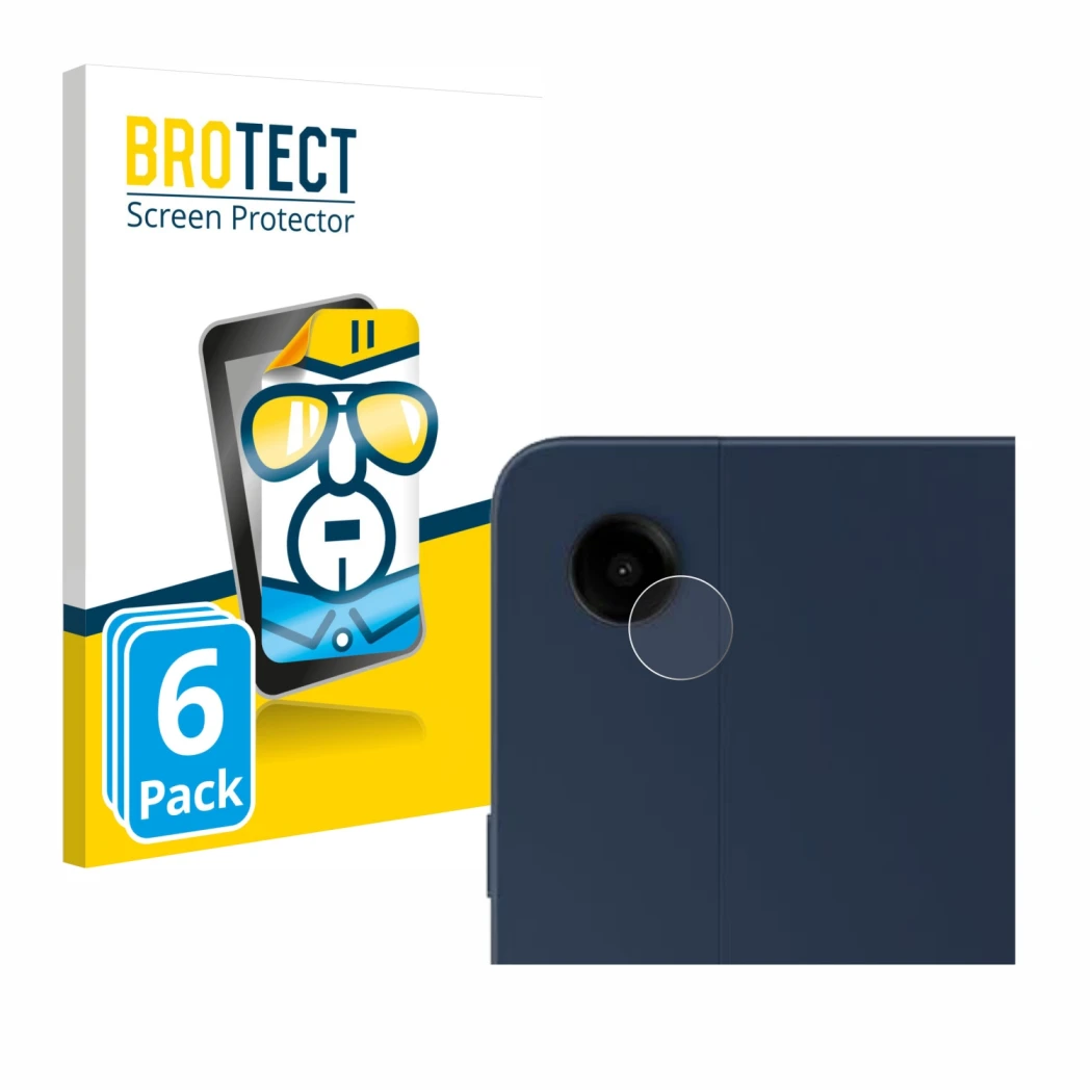 Front side of a product packaging with the brand logo BROTECT. Next to it is the device Samsung Galaxy Tab A9 Plus WiFi (ONLY 
