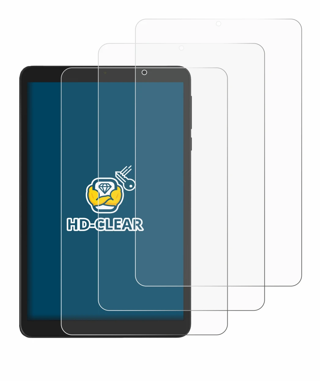 Image of the device Doogee T20 Mini with a wide variety of screen protectors.