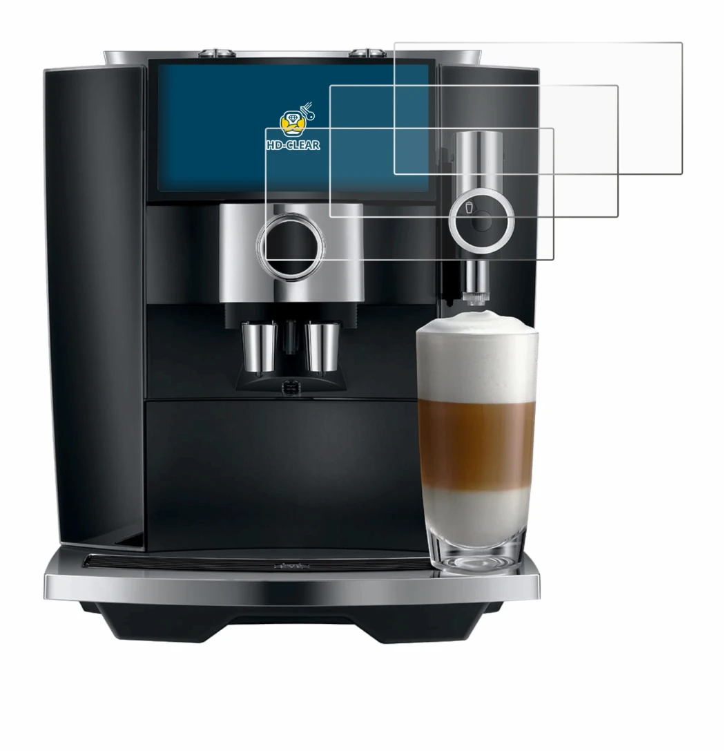 Image of the device Jura J8 twin with a wide variety of screen protectors.