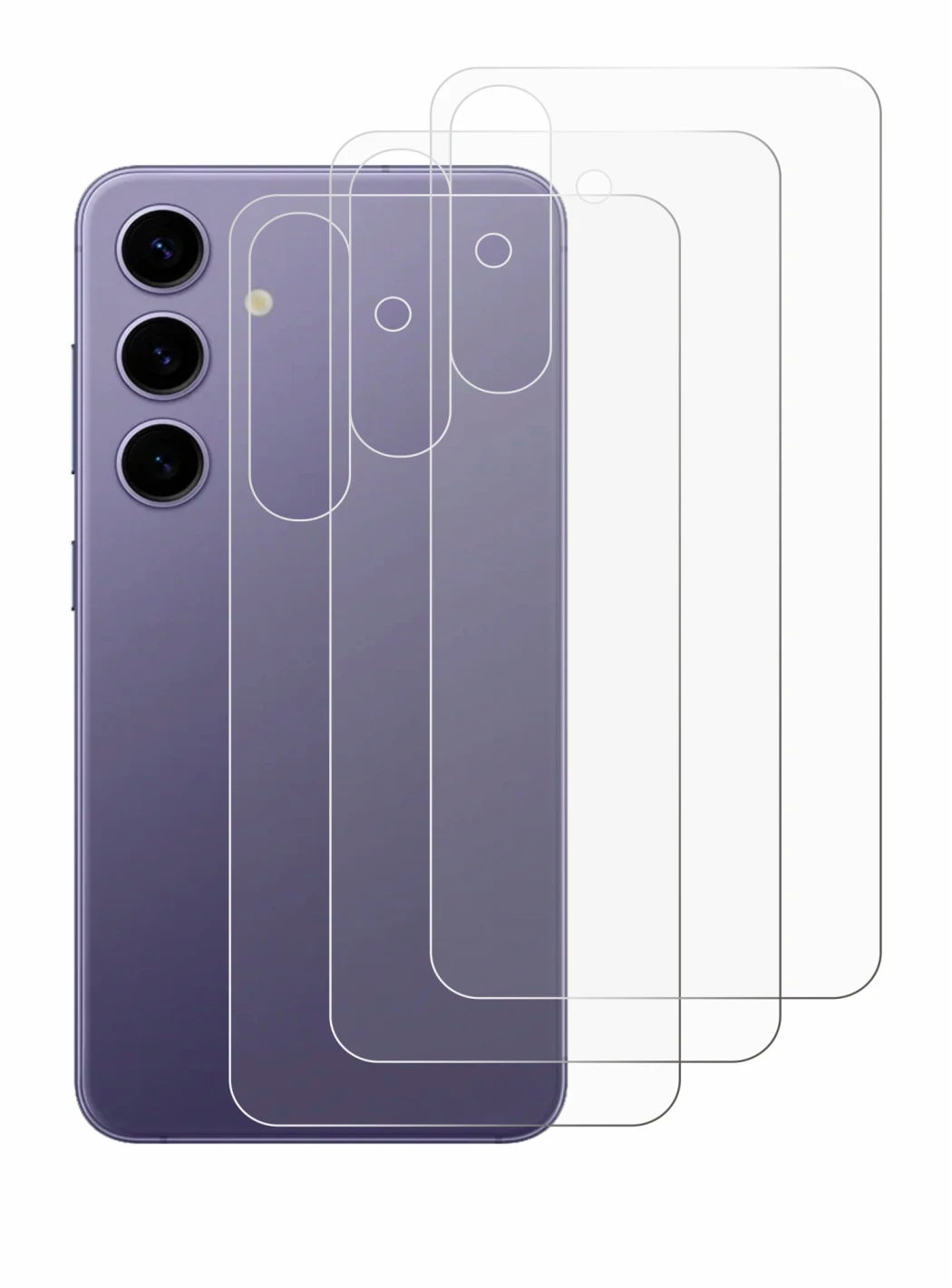 Image of the device Samsung Galaxy S24 (Back) with a wide variety of screen protectors.