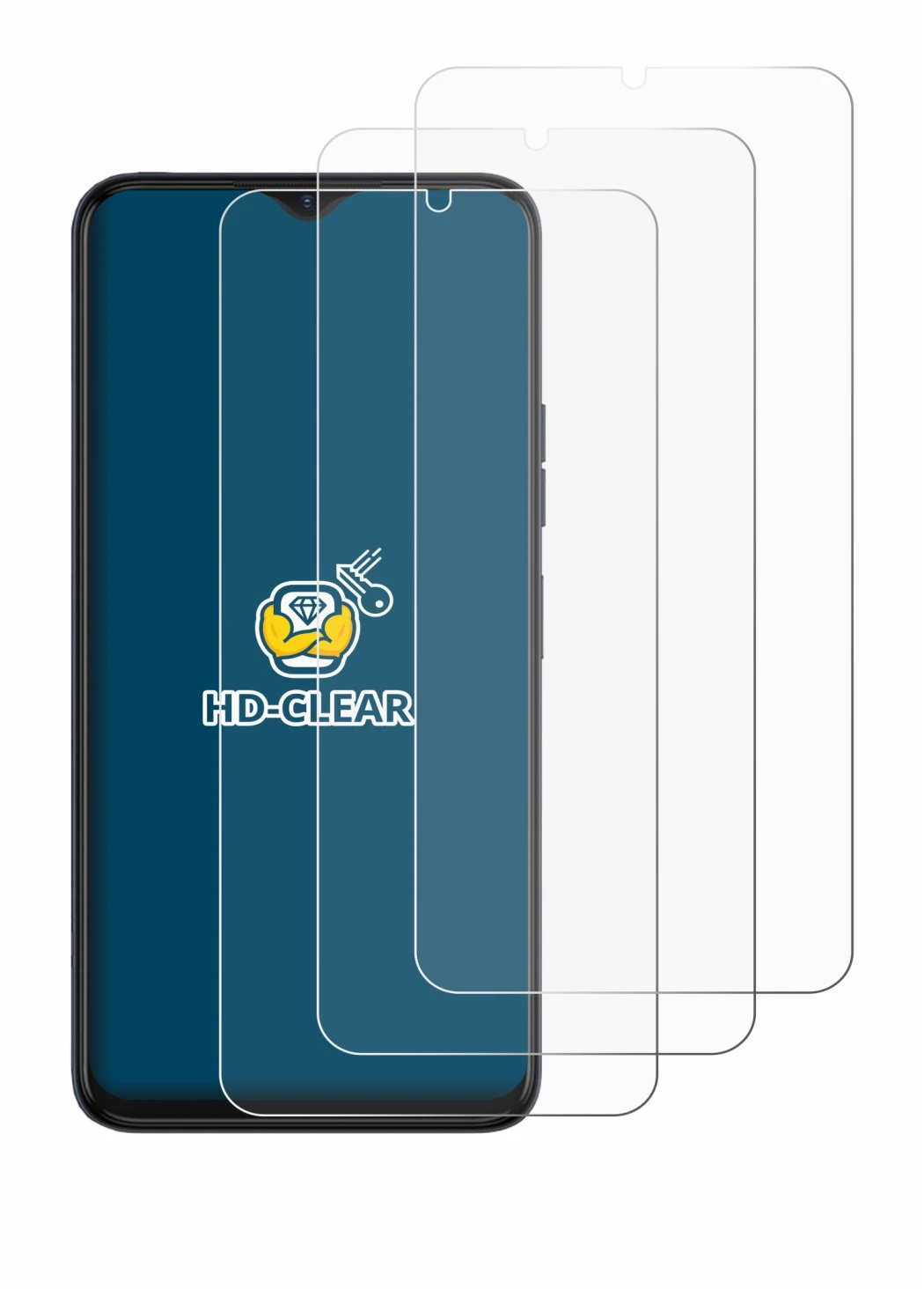 Image of the device Tecno Spark 10 5G with a wide variety of screen protectors.
