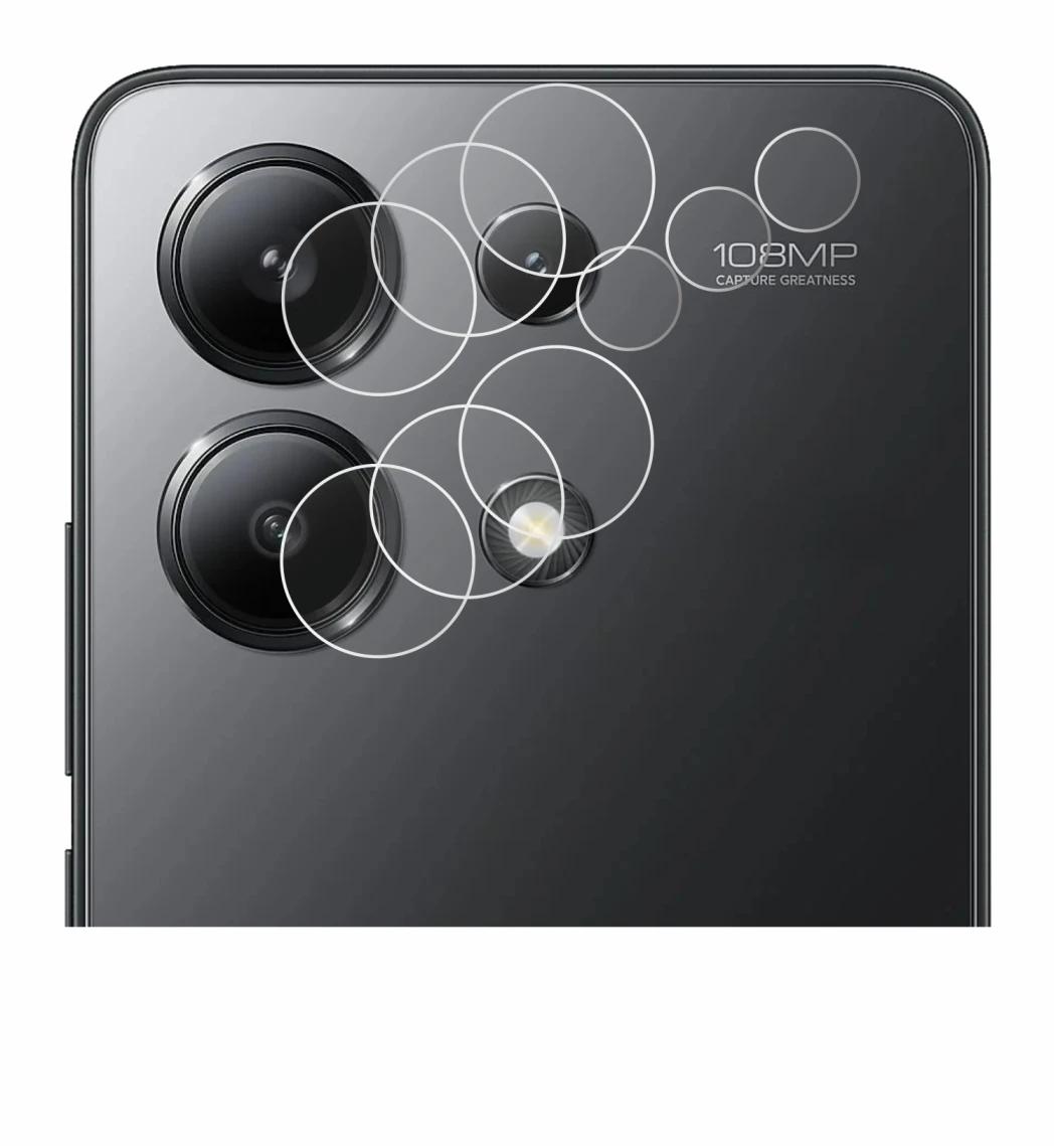 Image of the device Xiaomi Redmi Note 13 (ONLY Camera Lens) with a wide variety of screen protectors.