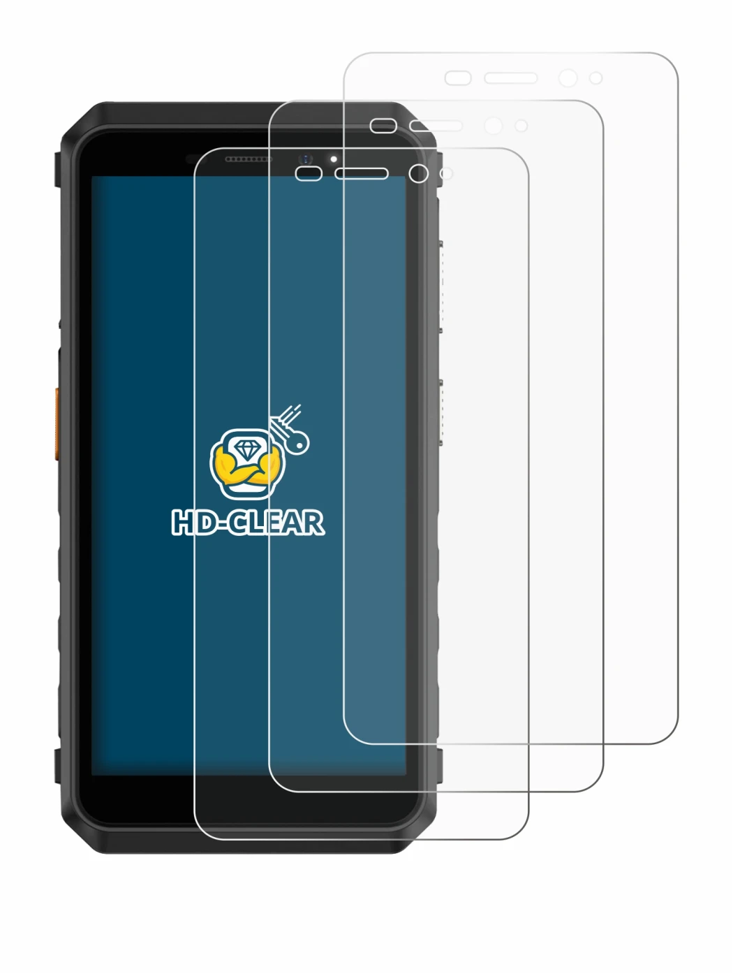 Image of the device Ulefone Power Armor X11 Pro with a wide variety of screen protectors.