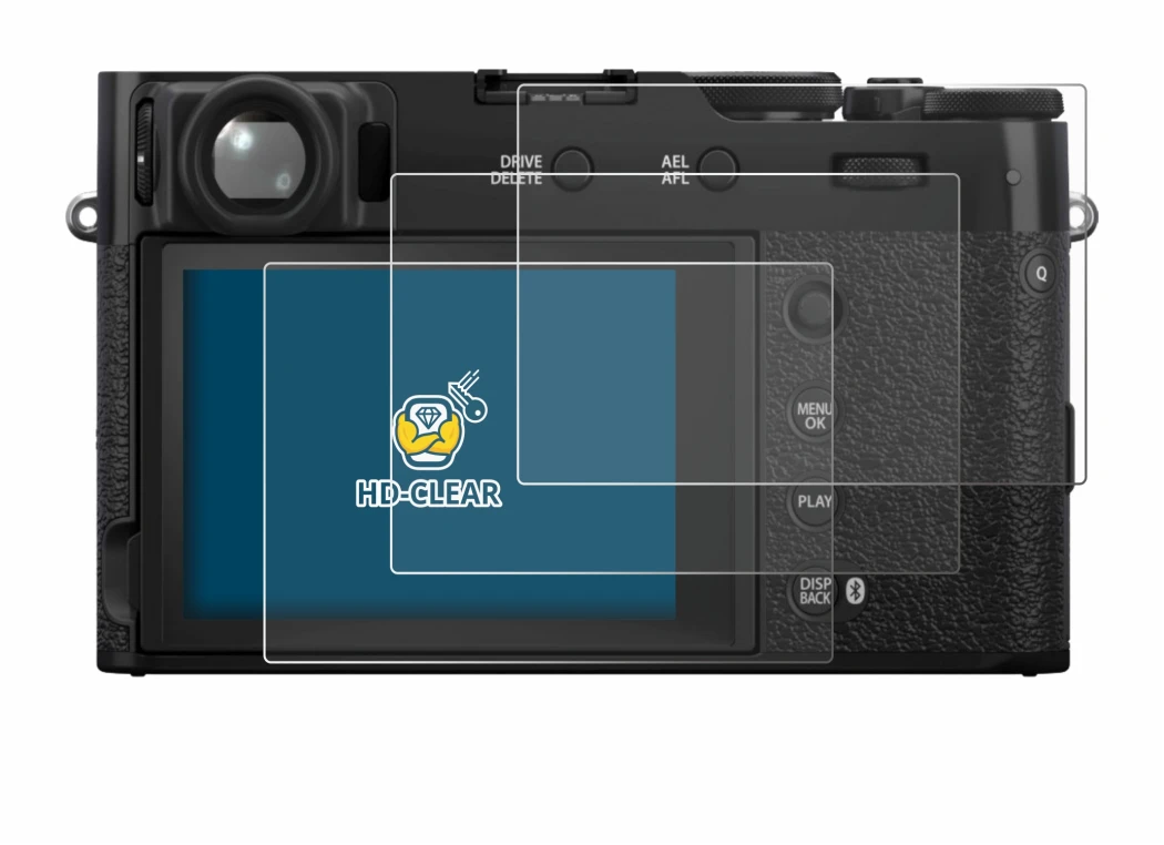 Image of the device Fujifilm X100VI with a wide variety of screen protectors.