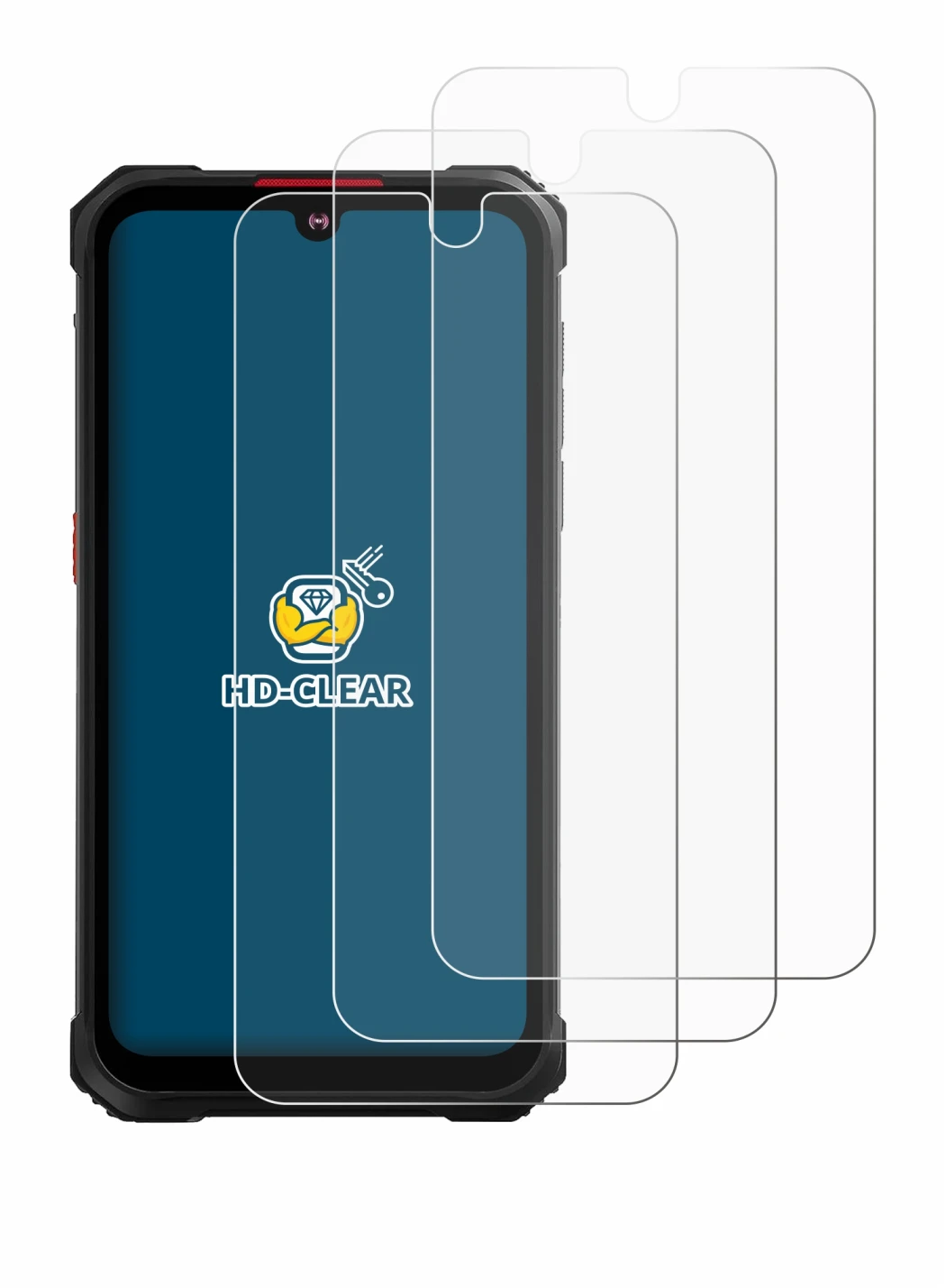 Image of the device Hotwav Cyber 9 Pro with a wide variety of screen protectors.