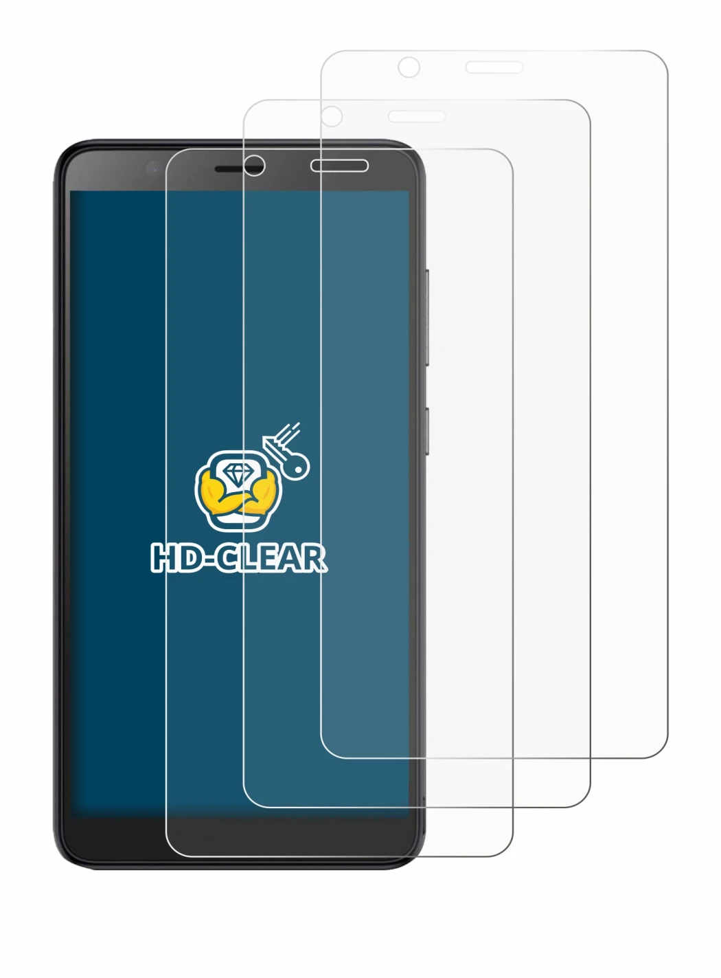 Image of the device ZTE Blade A32 with a wide variety of screen protectors.