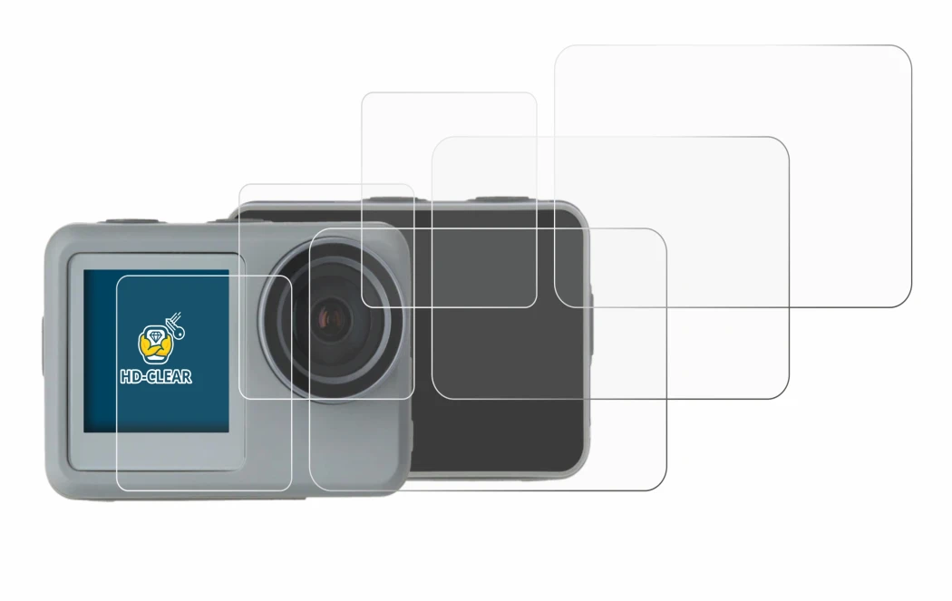 Image of the device Rollei Actioncam 9s Plus with a wide variety of screen protectors.